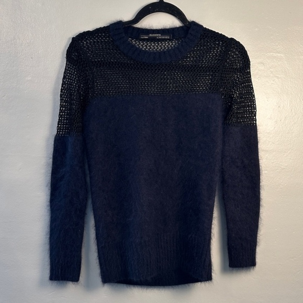 All Saints Mesh Angora Blend Mesh Sweater Size 4
